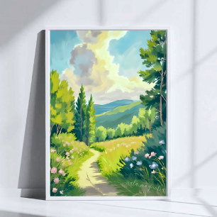 Poster Montagnes Blanches   Peinture de paysage du New Ha