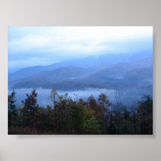 Poster Montagnes Bleues