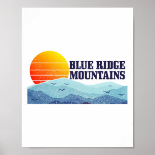 Poster Montagnes Blue Ridge Vintage Montagnes Etats-Unis 