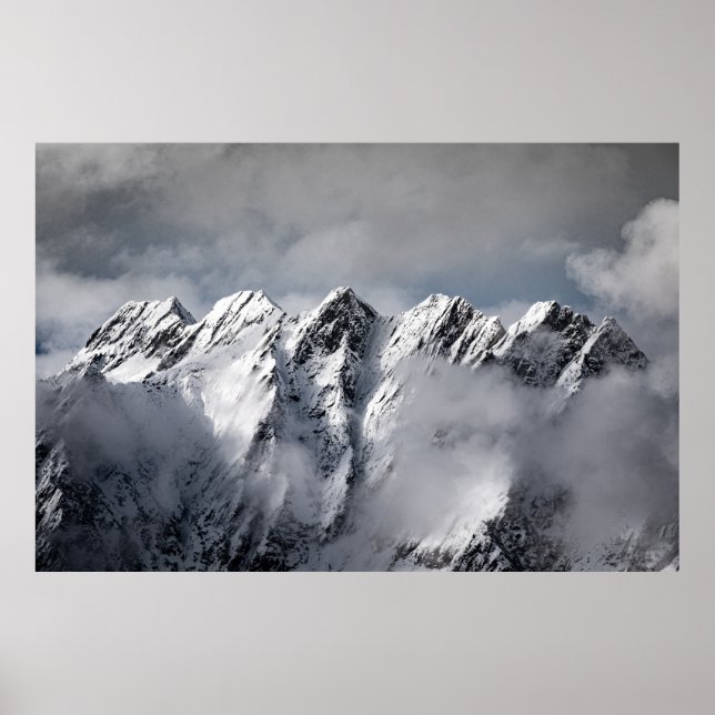 POSTER MONTAGNES COUVERTES DE NEIGE (Devant)