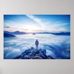 Poster Montagnes Défi Extérieur Aventure Explorez
