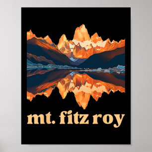 Poster Montagnes du Mt. Fitz Roy et Laguna Capri