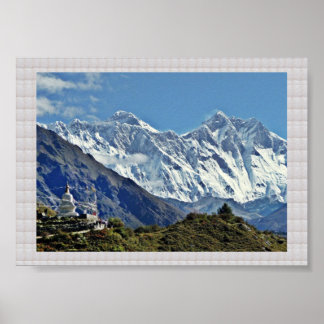 Poster Montagnes et glaciers HIMALAYA : Frontière CRYSTAL