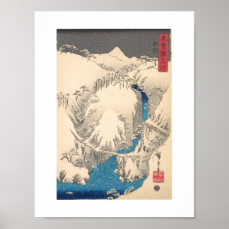 Poster Montagnes et rivières par Hiroshige