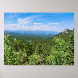 Poster montagnes et vallées boisées à golden gate canyon
