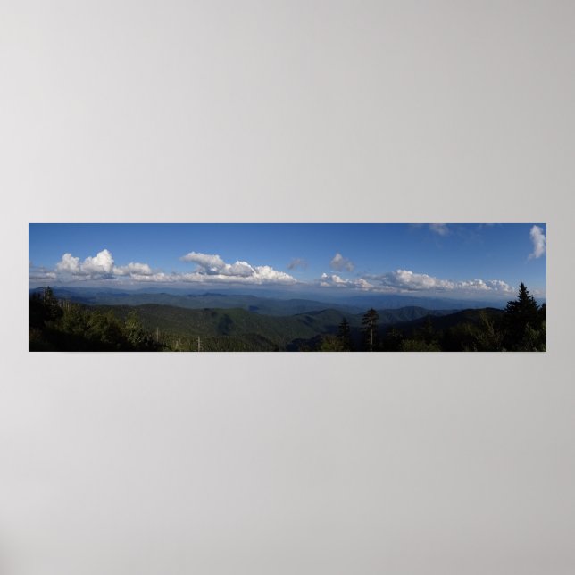 Poster Montagnes fumées - Panoramique (Devant)