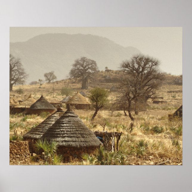 Poster Montagnes Nuba, village Nugera (Devant)