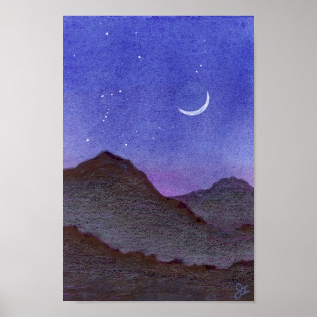 Poster Montagnes Orion et Crescent Moon (Devant)