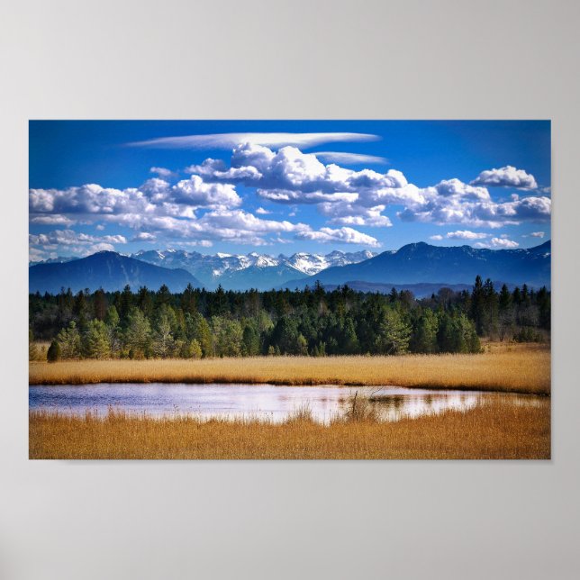 Poster Montagnes pittoresques Paysage alpin (Devant)