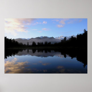Poster Montagnes Reflétées Sur Le Lac Matheson Nouvelle-Z
