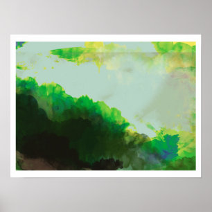 Poster Montagnes vertes Abstraites