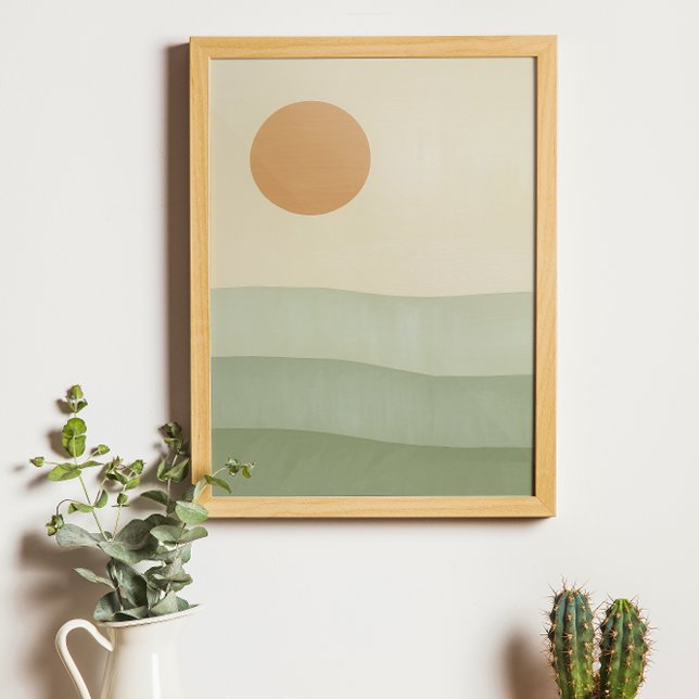 Poster Montagnes vertes Abstraites (Créateur téléchargé)