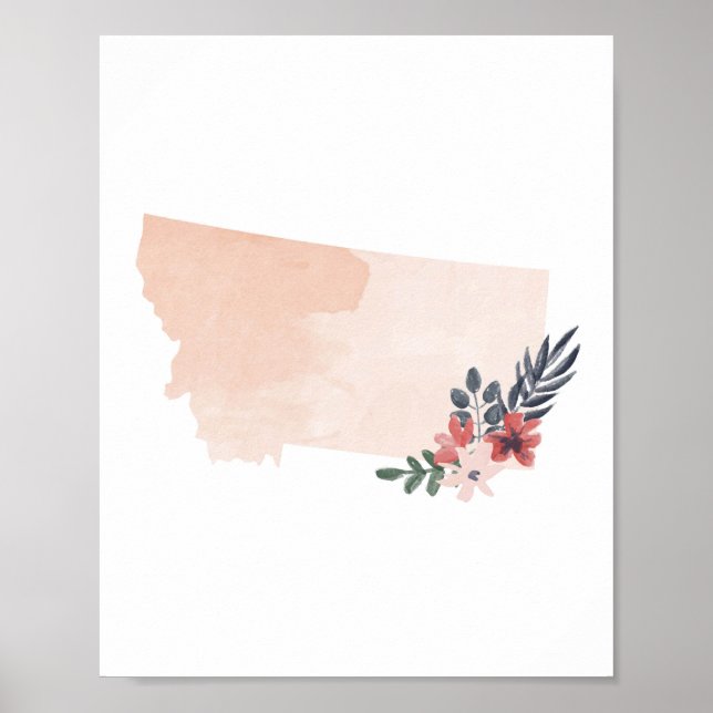 Poster Montana Floral Aquarelle Etat (Devant)