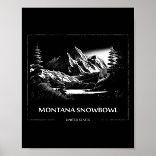 Poster Montana Snowbowl États-Unis Ski Ski alpin Skieur