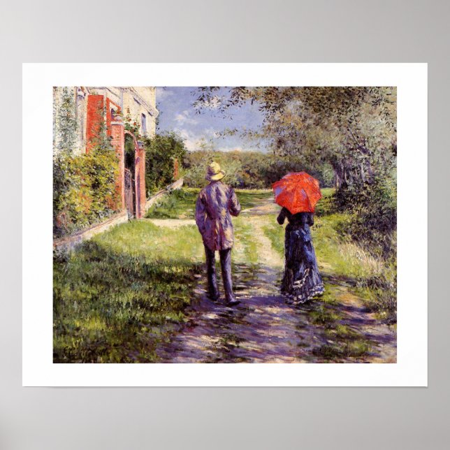Poster Montant du chemin par Gustave Caillebotte Imprimer (Devant)