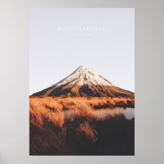 Poster Monte Taranaki, New Zealand Travel Artwork