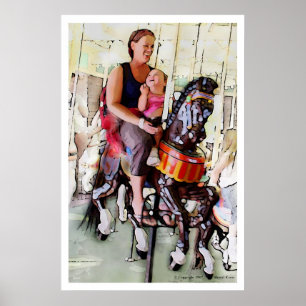 Poster Monter le carrousel avec maman