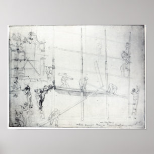 Poster Monter l'échafaudage devant la maison de Craig