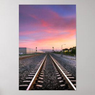 Poster Monter sur les rails : Artwork de train classique