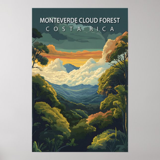 Poster Monteverde Forêt nuageuse Costa Rica Voyage (Devant)