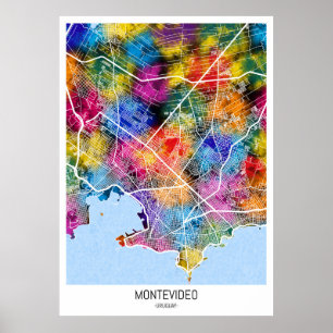 Poster Montevideo Uruguay City Plan