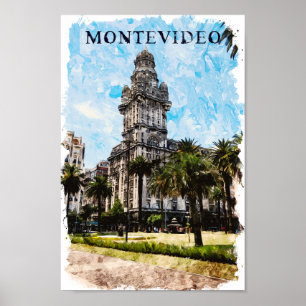 Poster Montevideo Uruguay City View