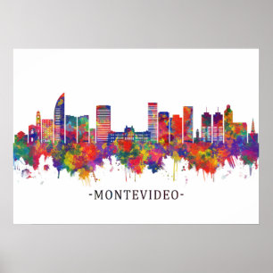 Poster Montevideo Uruguay Skyline