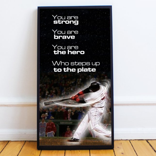 Poster Montez à l'affiche de la plaque (Rise up! 🔥 This bold baseball poster reminds you—you’re strong, brave & always ready to step up!)