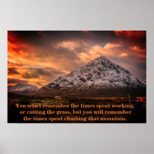 Poster Montez cette citation Inspirationnelle du paysage 