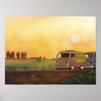 Poster Montez dans le van !