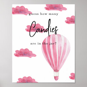 Poster Montgolfière - Combien de bonbons