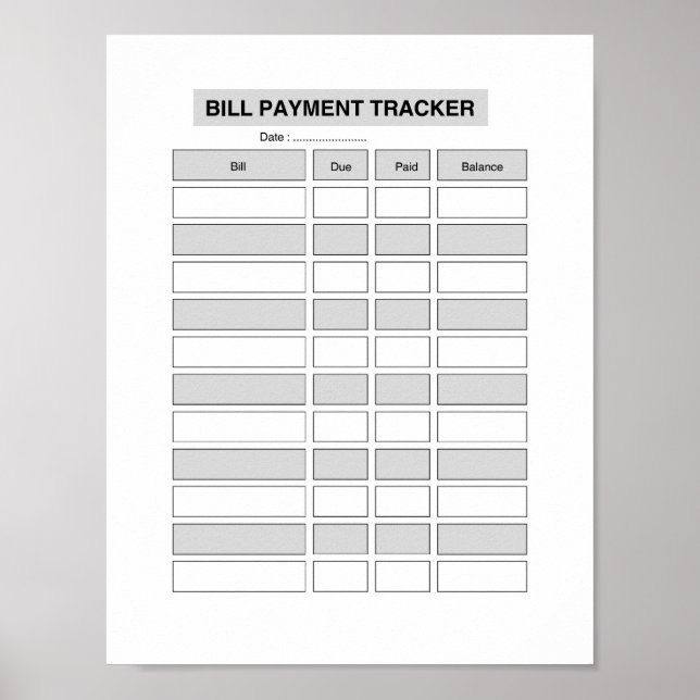 Poster Monthly Bill Payment Tracker  (Devant)