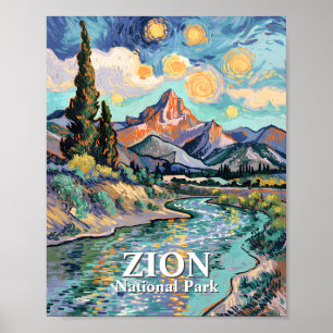 Poster Montre de Zion Watchman Virgin River Sunset person