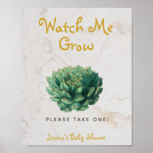 Montre Moi Croître Baby Shower Botanique Succulent