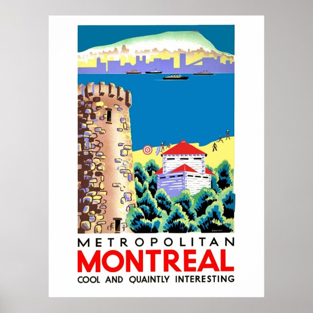 Poster Montréal, Canada, voyage rétro (Devant)