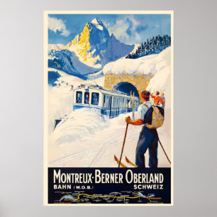 Poster Montreux Oberland bernois Alpes suisses Suisse