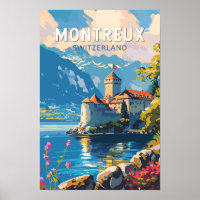 Montreux Suisse Voyage Art Vintage