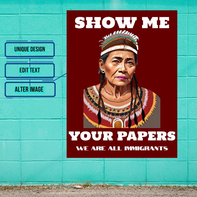 Poster Montrez-Moi Vos Papiers Immigration Femme (Remember that you can INSTANT DOWNLOAD. Look for other variations in the collection.)