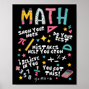 Poster Montrez Votre Travail Drôle Prof De Maths Premier