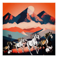 Monts minimalistes et Cheval de course -
