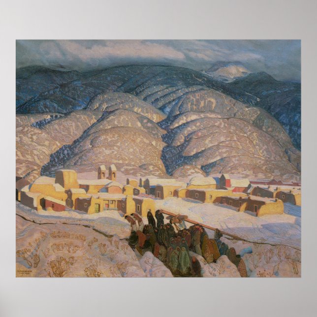 Poster Monts Sangre de Cristo par Blumenschein (Devant)