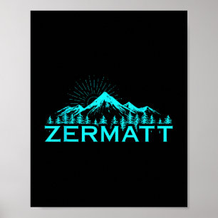 Poster Monts Zermatt Ski alpin suisse Commutateur Alpes s