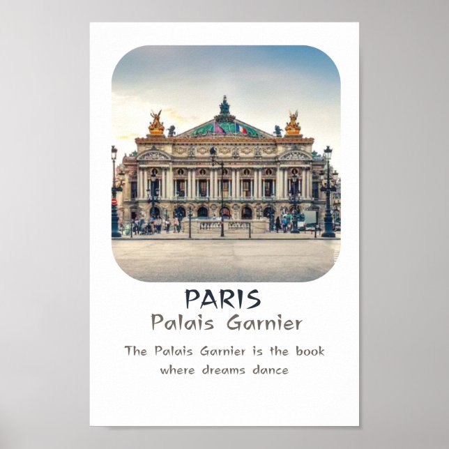 Poster monument de Paris : Palais Garnier (Devant)