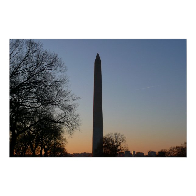 Poster Monument de Washington au coucher du soleil (Devant)