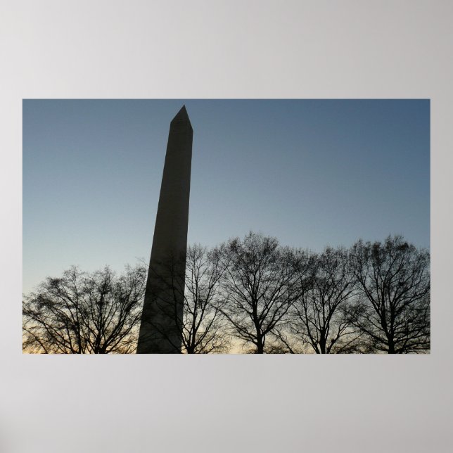 Poster Monument de Washington dans le paysage d'hiver II (Devant)