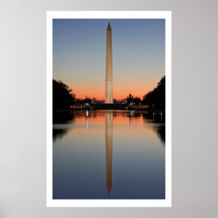 Poster Monument de Washington et réflexion au coucher du 