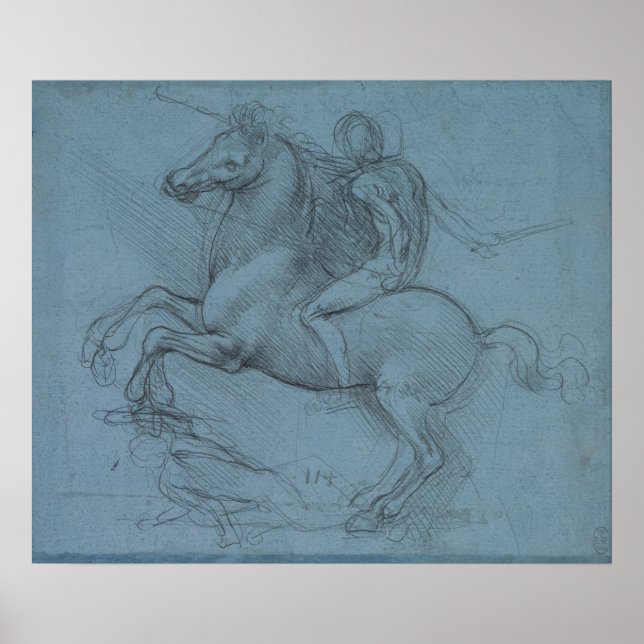 Poster Monument équestre (étude) de Léonard de Vinci (Devant)