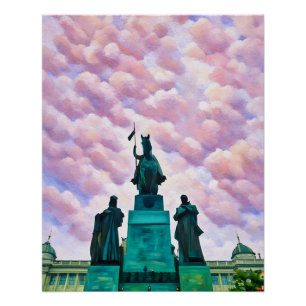 Poster Monument Majestueux Contre Un Ciel De Bonbons En C