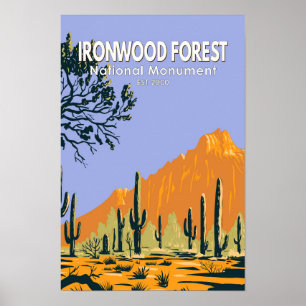 Poster Monument national de la forêt d'Ironwood Arizona V