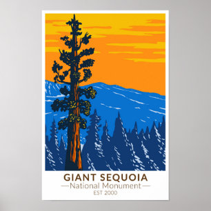 Poster Monument national de la séquoia géante Californie